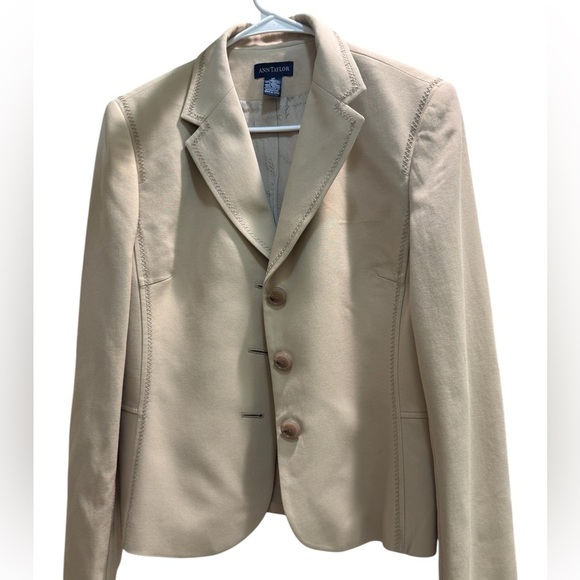 Ann Taylor Jackets & Blazers - Ann Taylor Light Beige Tailored Three-Button Blazer